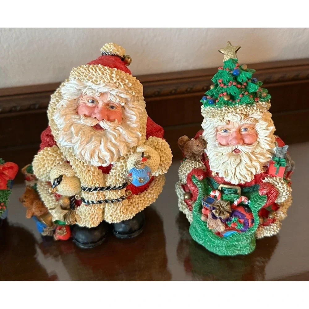 4 Vintage Twinkle Santa Collectible Figurine Bavarian German Christmas Kmart 6''